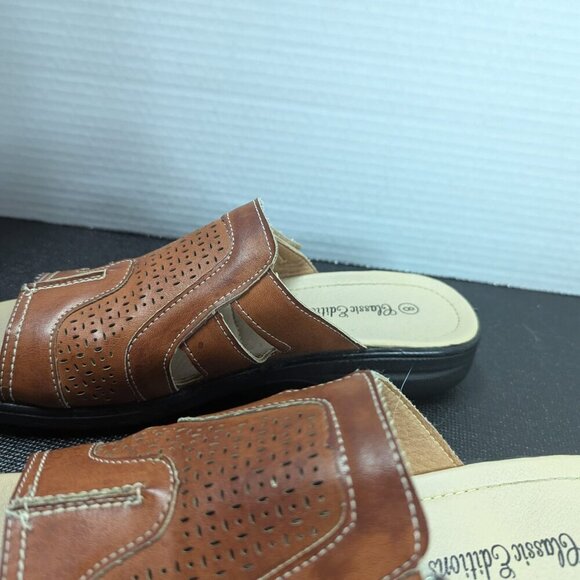 Comfy Faux Leather Sandals # 8 Open Toe - Picture 4 of 6